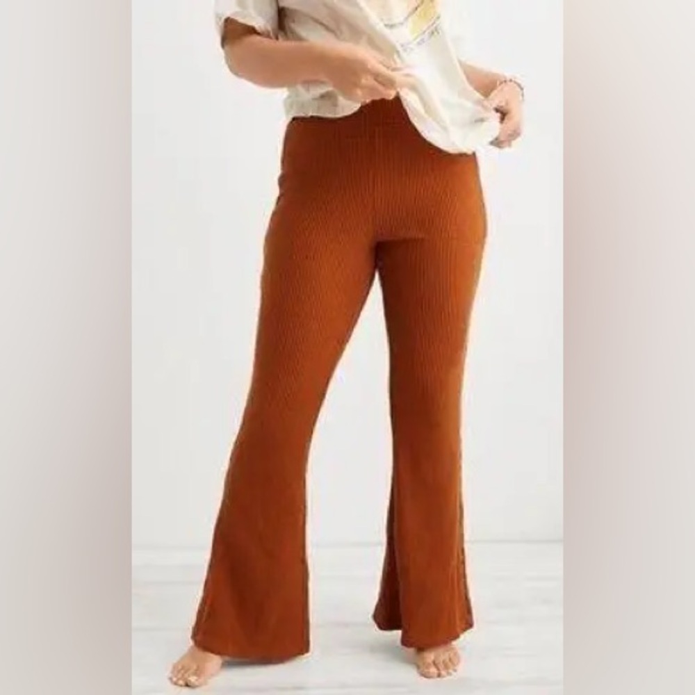 Aerie Waffle Knit Flared Pants Size Small